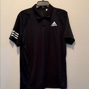 Adidas Men's Polo Shirt in Black with White Accents